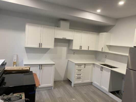 white kitchen sets ready