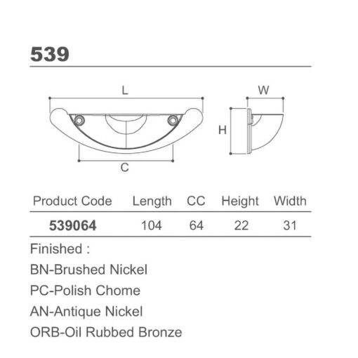 539 Series Cup Handle - Image 2