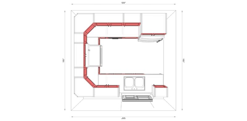 U-Shaped Kitchen Set 1